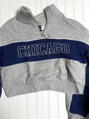 Divided Light Gray Zip-Front Sweatshirt